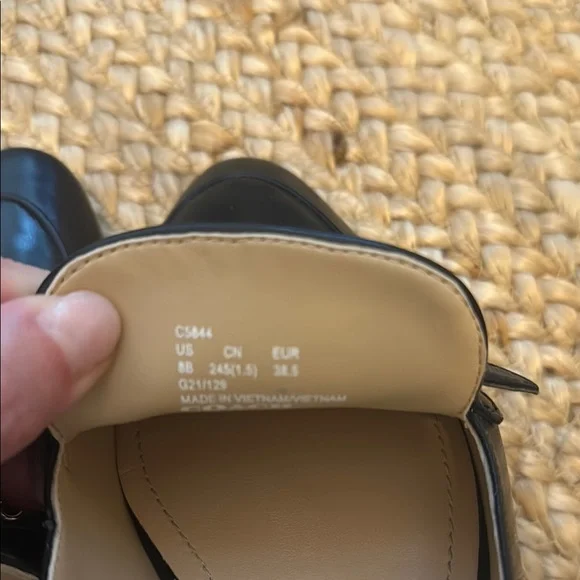 Coach Isabel Black Leather Loafers with Silver Hardware - Picture 4 of 8